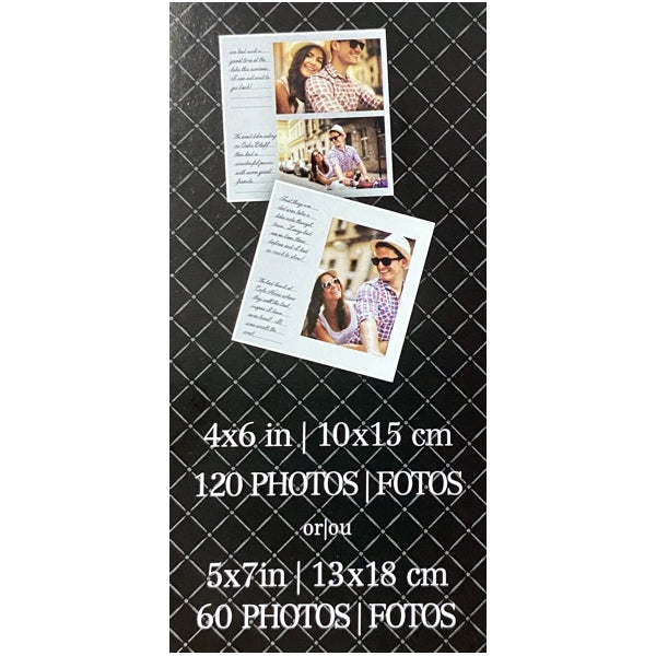 Pinnacle Photo Album Book with Picture Window and Memo Writing Space - Faux Brown Leather Hardcover (9.5" x 8.75", 60 Pages) Holds 4 x 6 Pictures and 5 x 7 Pictures