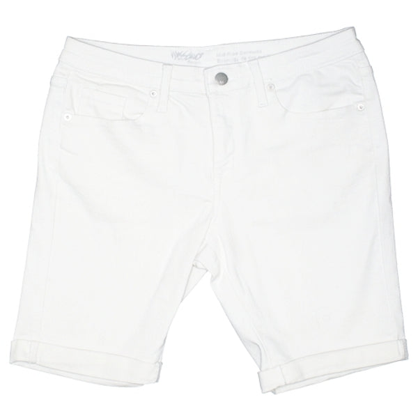 Wholesale Bundle of 24 - Mossimo White Stretch Denim Jean Shorts (Bermuda Mid-Rise) Sizes 00, 16, 18