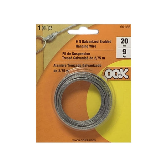 Wholesale Case of 144 - Ook Galvanized Braided Hanging Wire 20 lbs. - 50122 (9 ft.)