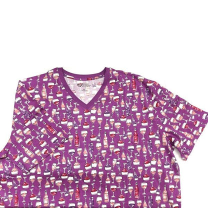 Cozee Corner Womens V - Neck Cotton T-Shirt Nightgowns Set - Wine Down & Raspberry Pink (2 - Pack) - Dollar Fanatic