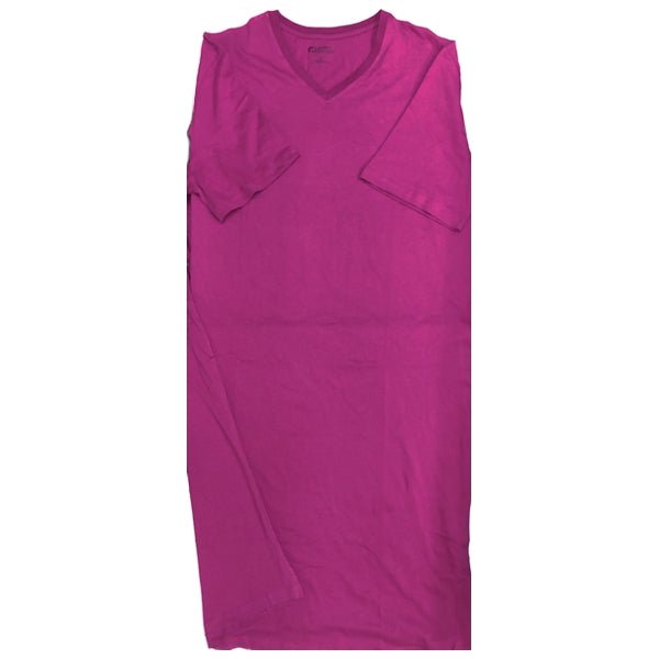 Cozee Corner Womens V - Neck Cotton T-Shirt Nightgowns Set - Wine Down & Raspberry Pink (2 - Pack) - Dollar Fanatic