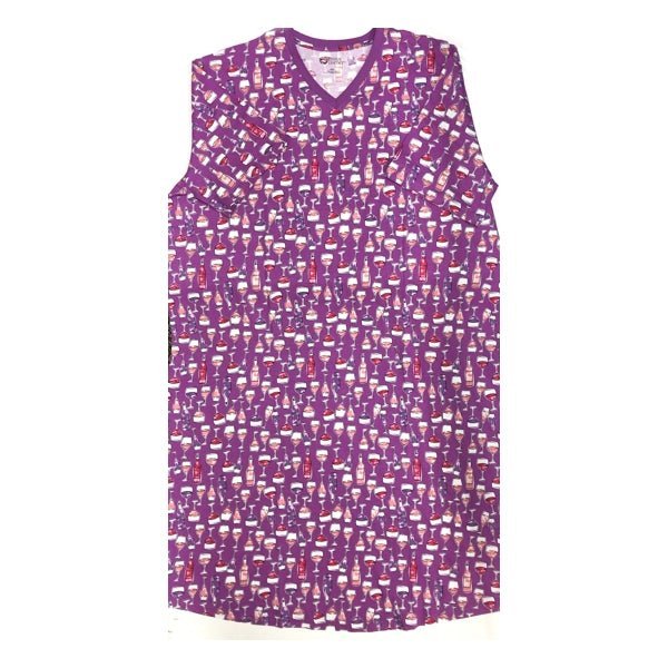 Cozee Corner Womens V - Neck Cotton T-Shirt Nightgowns Set - Wine Down & Raspberry Pink (2 - Pack) - Dollar Fanatic