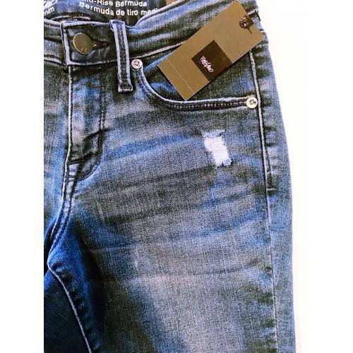 Wholesale Bundle of 24 - Mossimo White Stretch Denim Jean Shorts (Bermuda Mid-Rise) Sizes 00, 16, 18